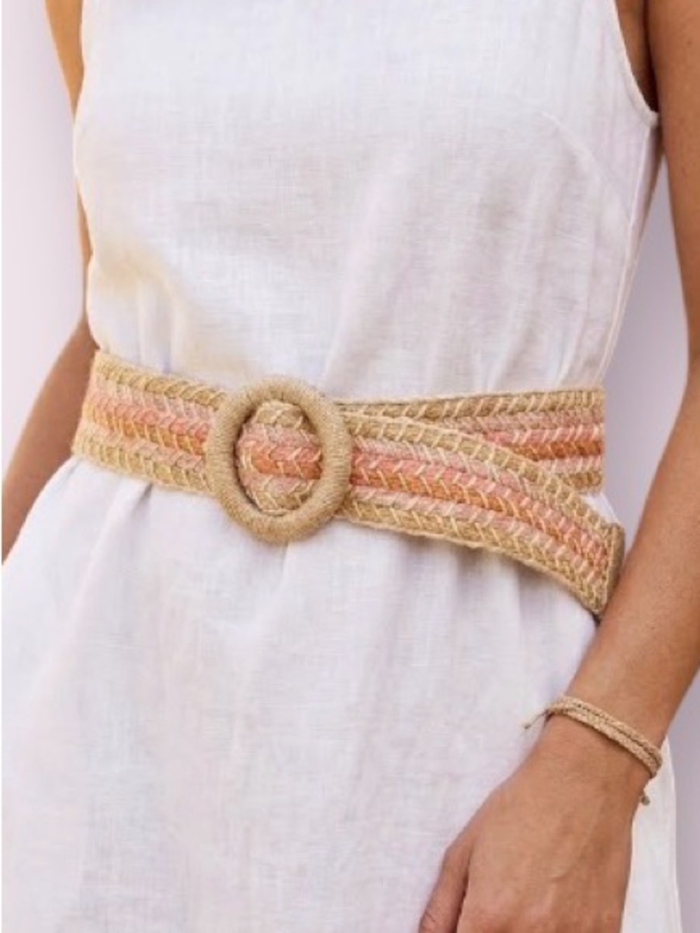 Zara Braided Jute Raffia Belt Boho Natural Fibers Size Large